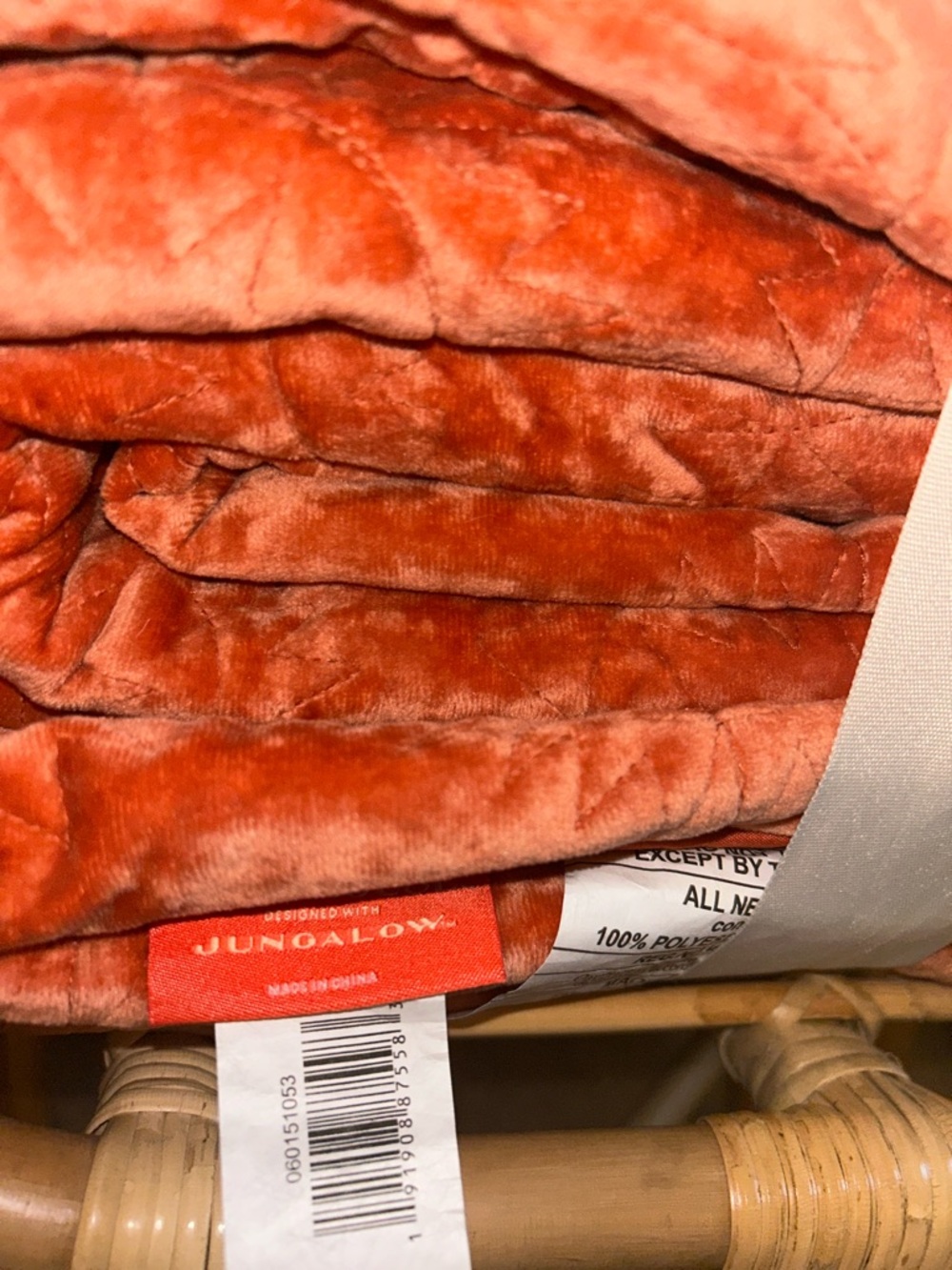 Opalhouse Jungalow King Vintage Coral Sun Stitched Velvet Quilt - Picture 9 of 9